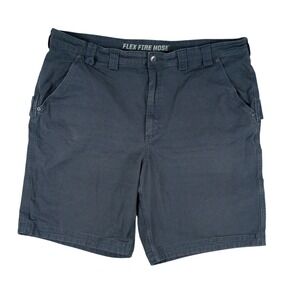 Duluth Trading Co Flex Fire Hose Cargo Shorts Men 43 Gray Workwear Utility Loops